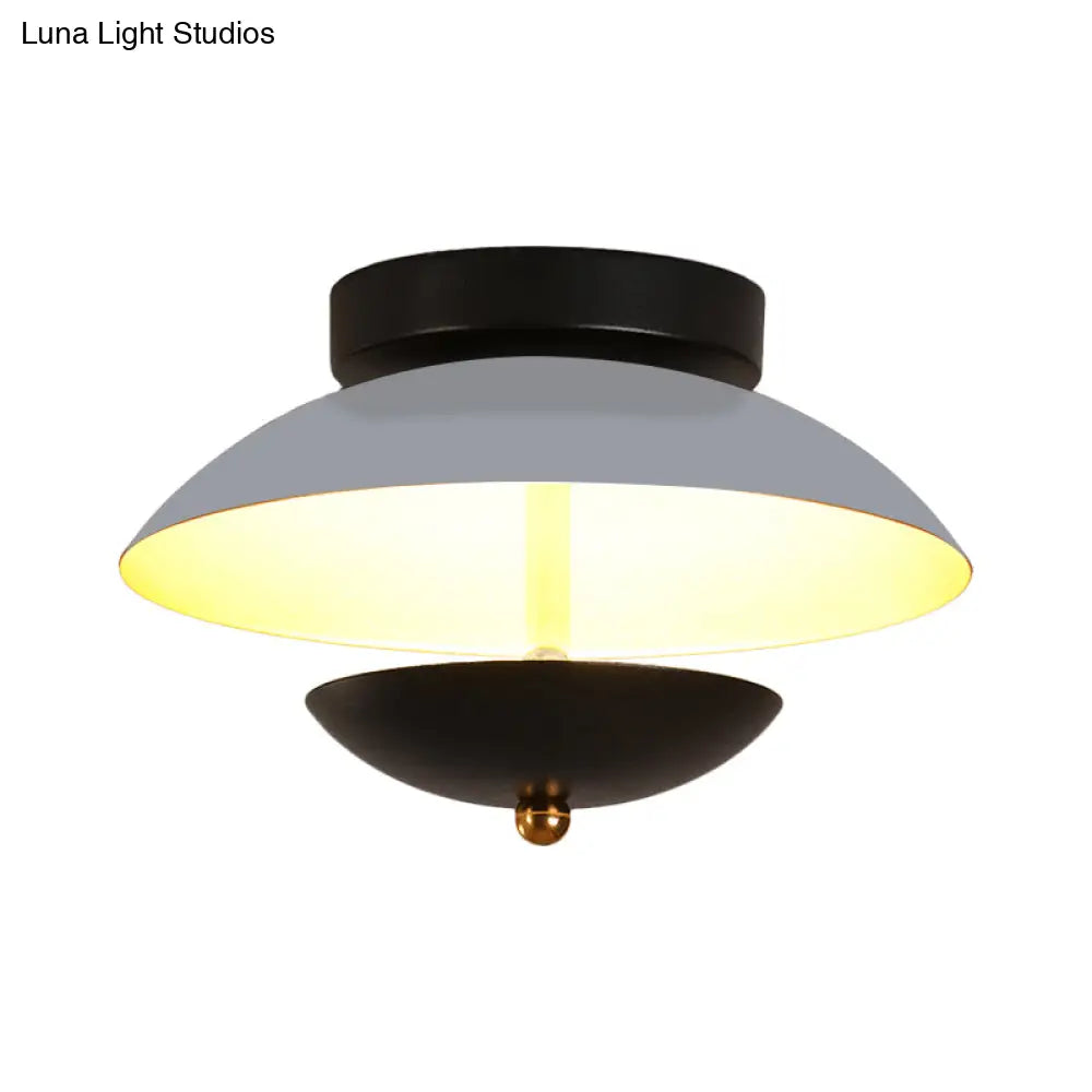 Plate - Shape Led Ceiling Light Fixture - Modern Metallic Flush Lamp For Hallways And Aisles In