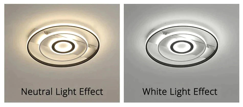 Modern Rectangle/Square/Circle Acrylic Led Ceiling Light White Color Black Remote Control For Living