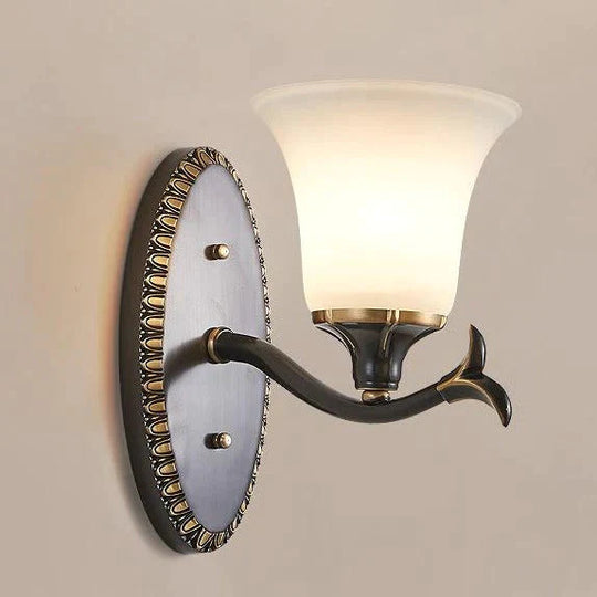 Lampe de chevet rétro pour chambre à coucher Lampe murale en cuivre pour étude d'invités