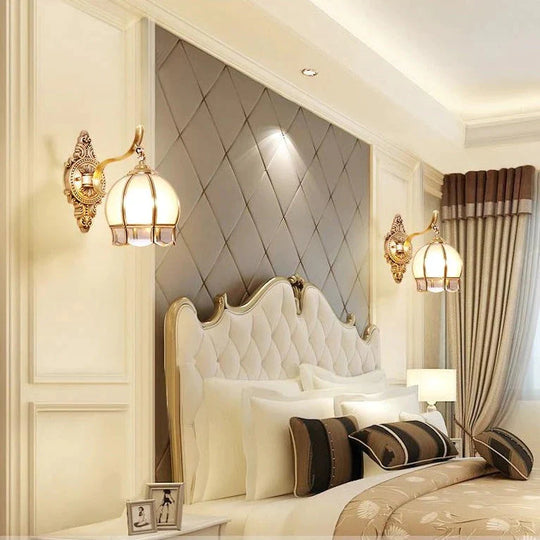 Lampe murale en cuivre d'escalier de salon de chevet de chambre à coucher de style rétro