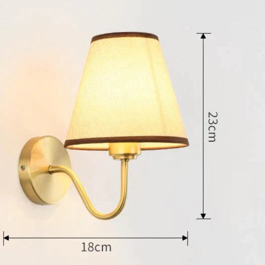 Mur de fond de salon de style rétro phares de chambre à coucher lampes murales en cuivre complètes