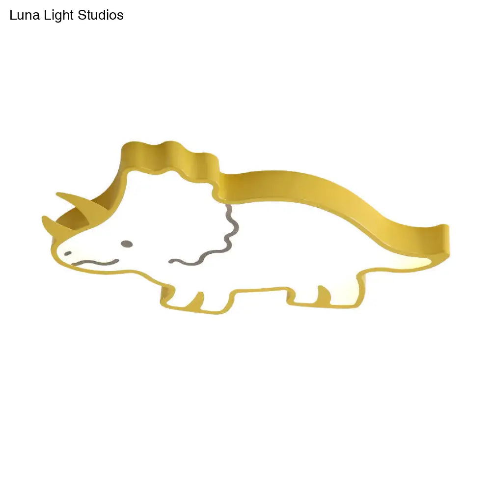 Roaring Fun: Dinosaur Design Led Flush Pendant Light For Kids’ Rooms Ceiling