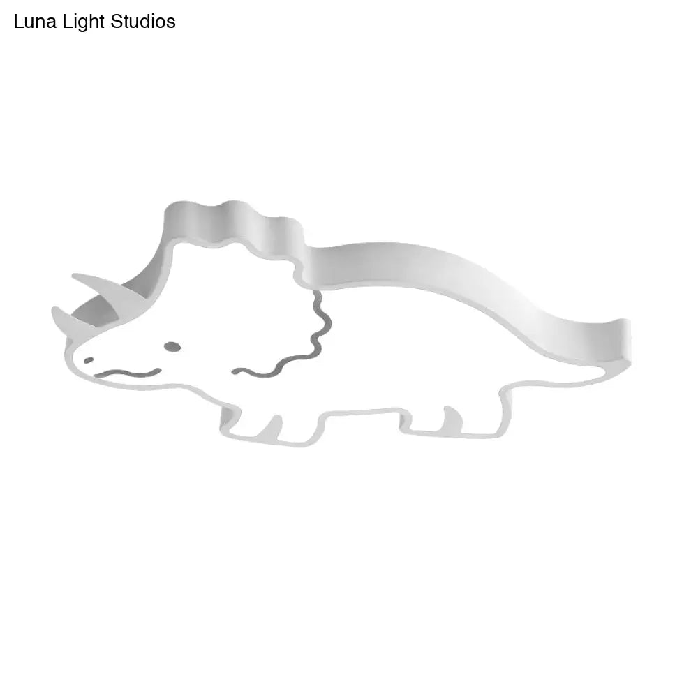 Roaring Fun: Dinosaur Design Led Flush Pendant Light For Kids Rooms Ceiling