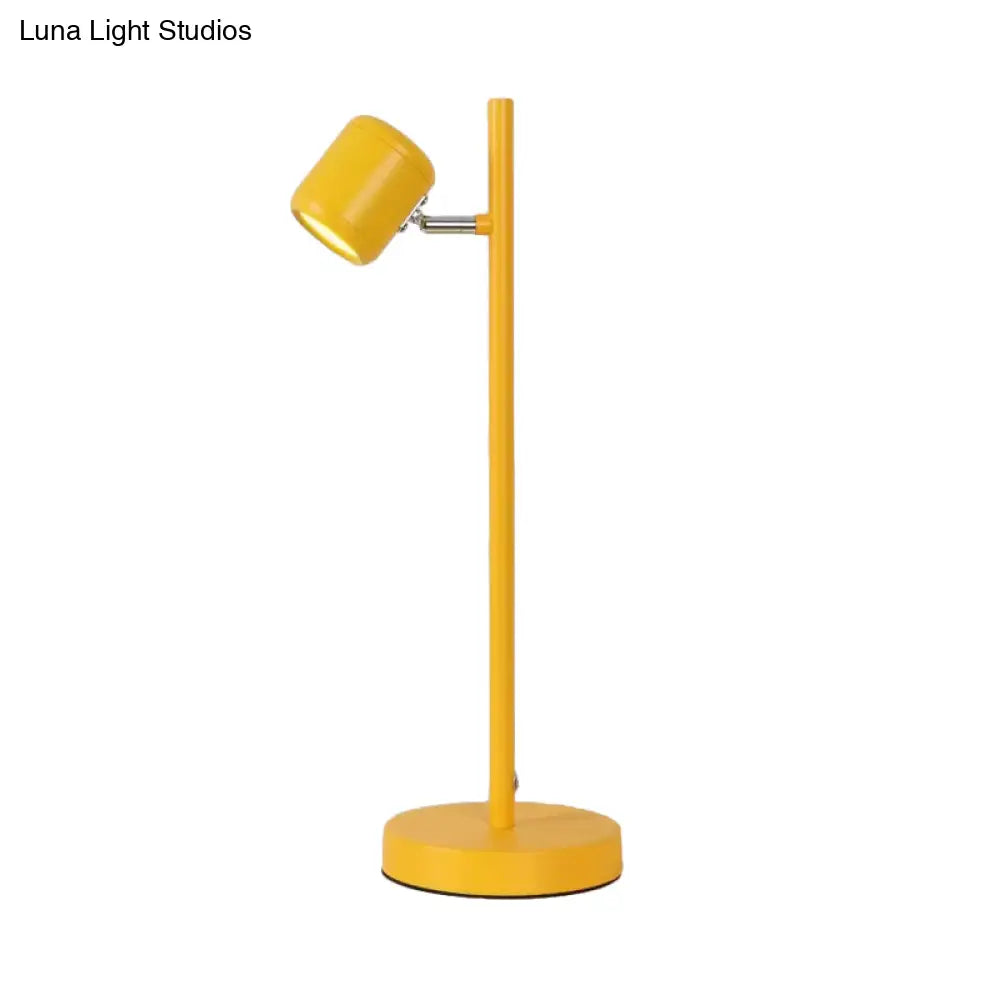 Rotatable Childrens Bedroom Desk Light Metal Macaron Reading Lamp With Plug-In Cord