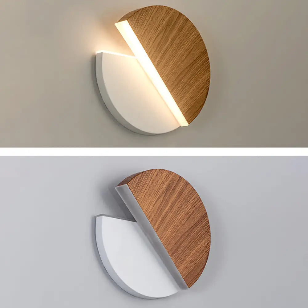 Rotating Nordic Led Wall Lamp In Round Disc Shape - Acrylic Indoor Light Fixture