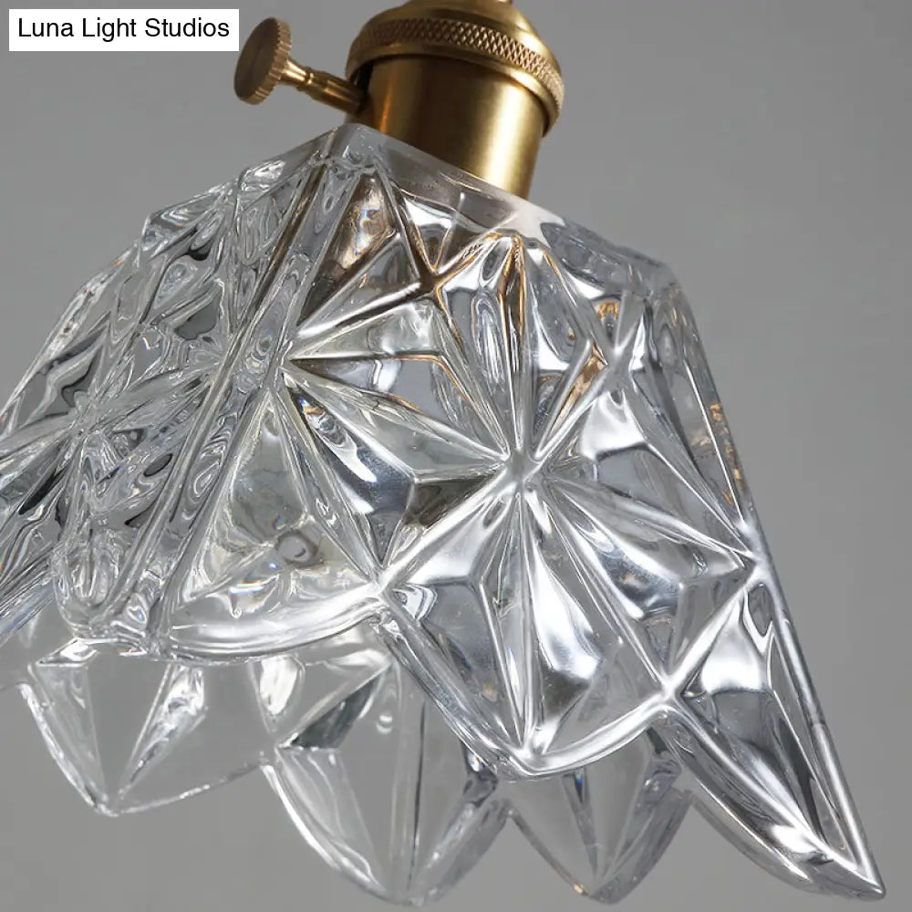Scalloped Glass Pendant Light For Simple Dining Room Elegance