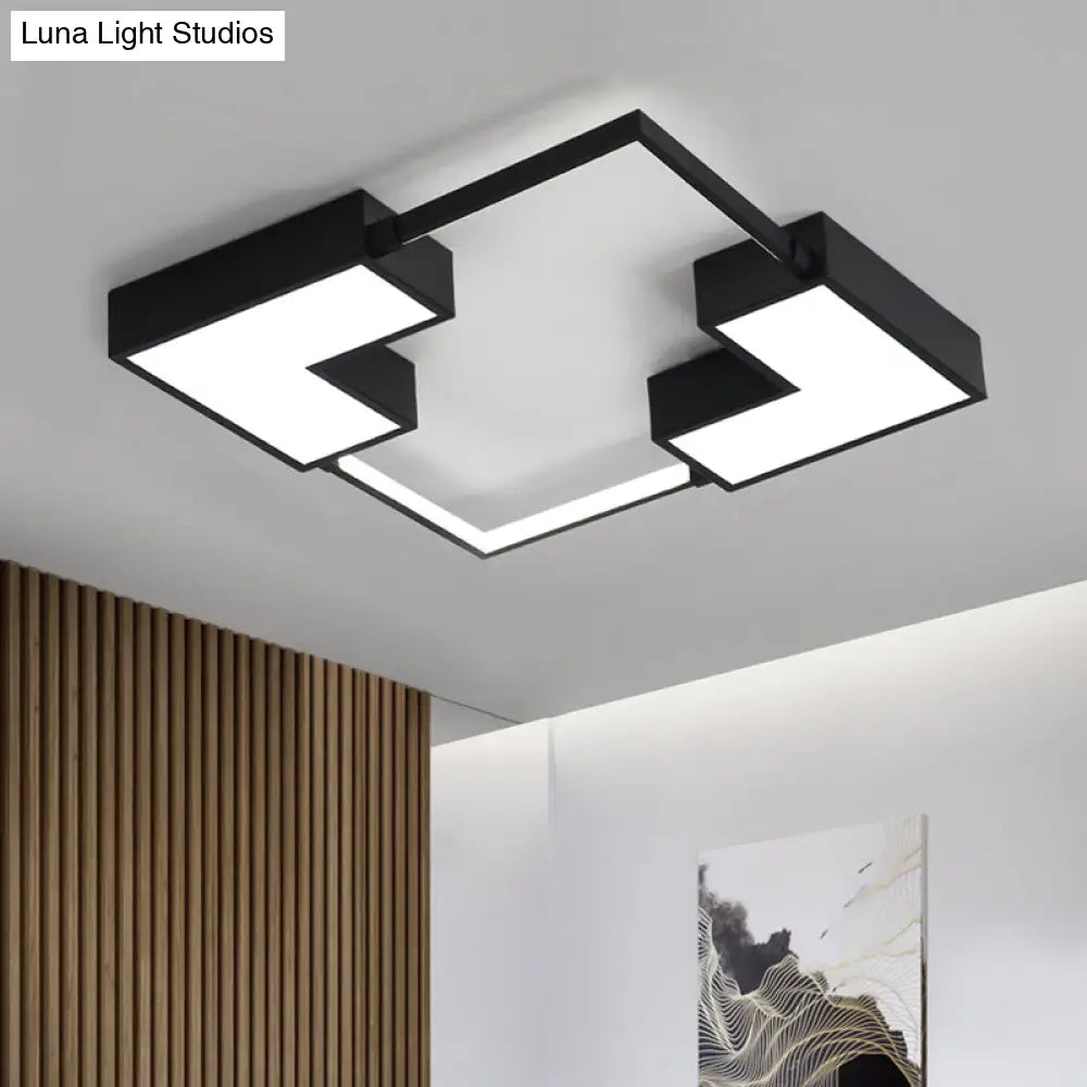 Simple Acrylic Led Flush Mount Ceiling Light In Black/White - Warm/White 16/19.5/23.5 Wide Black /