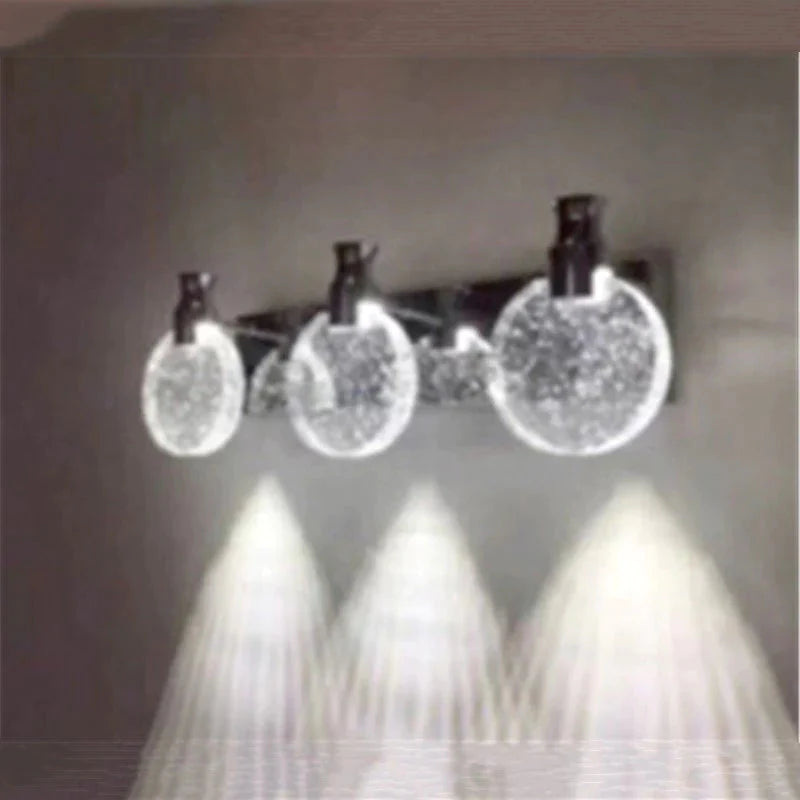 Applique murale LED en cristal simple pour chambre de salle de bain