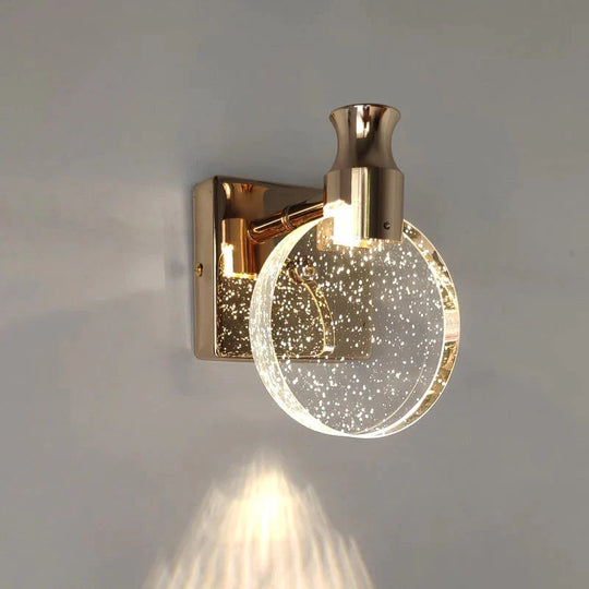 Applique murale LED en cristal simple pour chambre de salle de bain