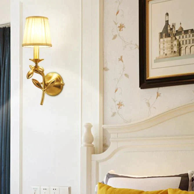 Simple European Style Flower Copper Wall Lamp Lamps