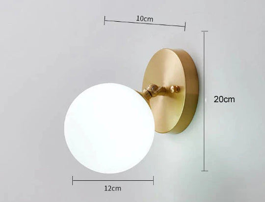 Applique murale en cuivre de couloir de chevet de chambre à coucher Nordic Wind simple