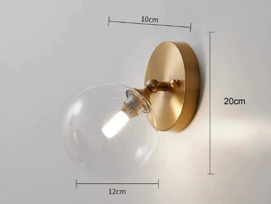 Applique murale en cuivre de couloir de chevet de chambre à coucher Nordic Wind simple