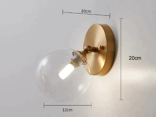 Simple Nordic Wind Bedroom Bedside Corridor Copper Wall Lamp C / No Bulb Lamps