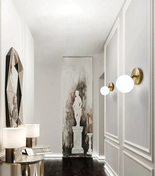 Applique murale en cuivre de couloir de chevet de chambre à coucher Nordic Wind simple