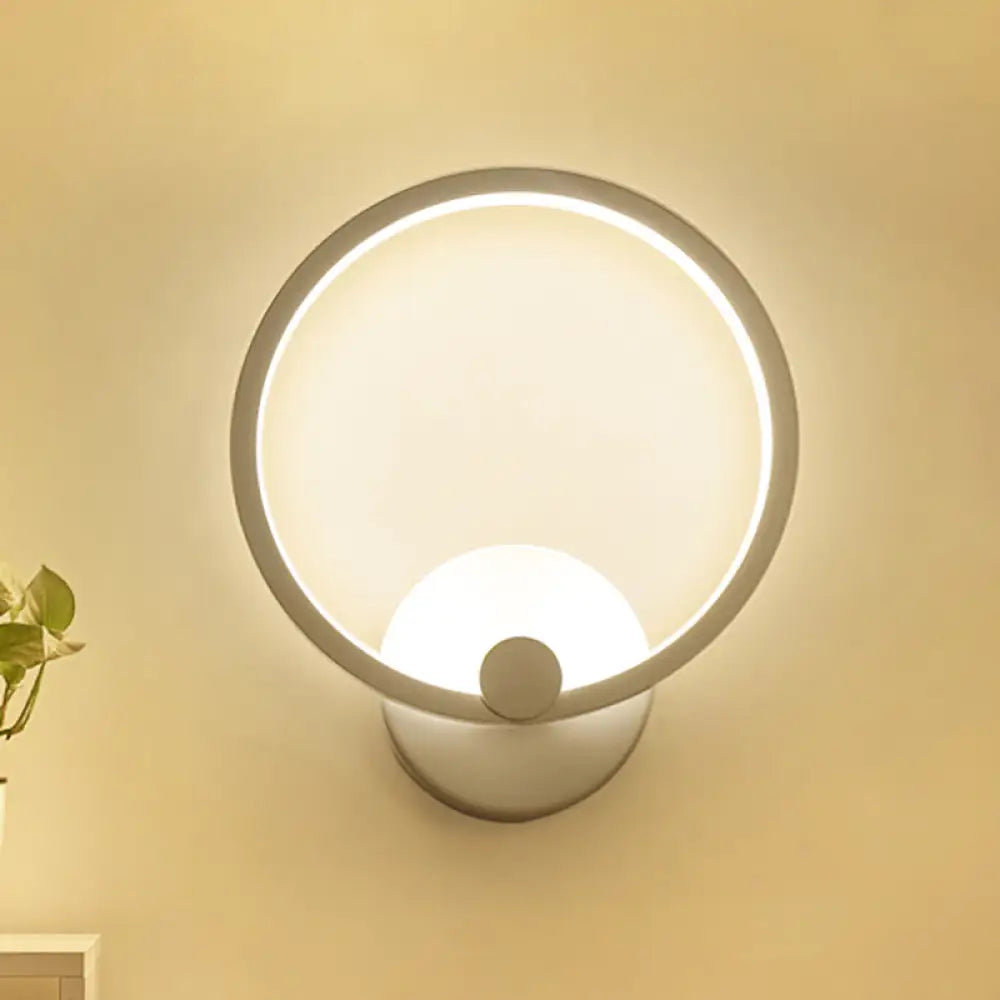 Simplicity Loop Sconce Light Acrylic Led - 8/12 Diameter Warm/White Bedroom Wall Lighting Fixture