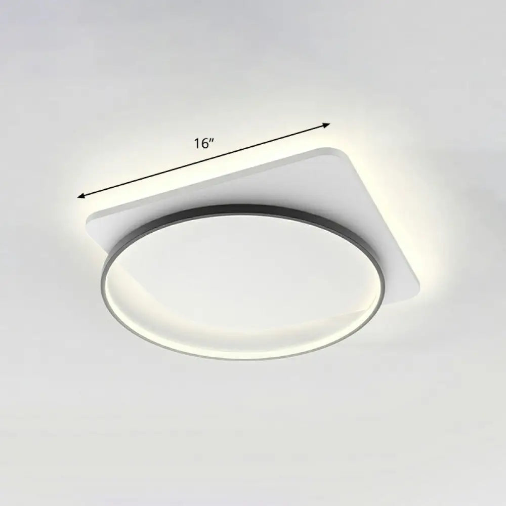 Sleek Acrylic Loop Ceiling Lamp: Simplicity Meets Led Flush - Mount Light Fixture For Aisles Black