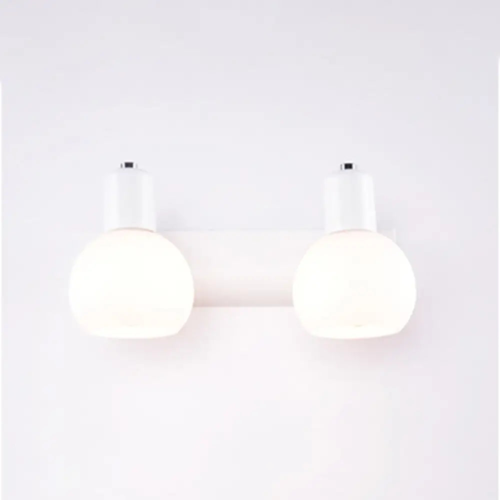 Sleek Dome Vanity Light Fixture: Opal Glass Wall Mounted Lighting 2 / White