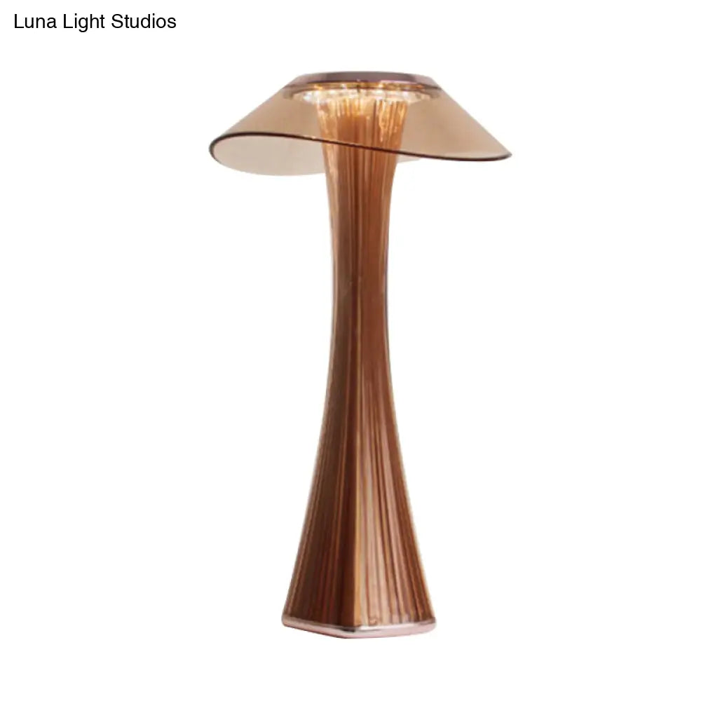 Sleek Grey/Rose Gold Slim Waist Desk Lamp: Contemporary Acrylic Touch Control Led Night Light