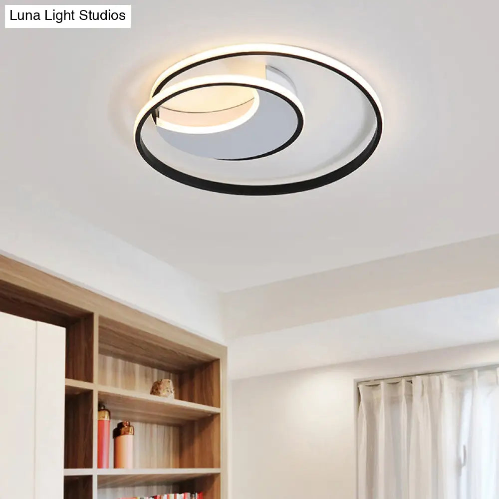 Sleek Spiral Flush Mount Ceiling Light With Simple Acrylic Design - Led 16’/19.5’/23.5’ Wide