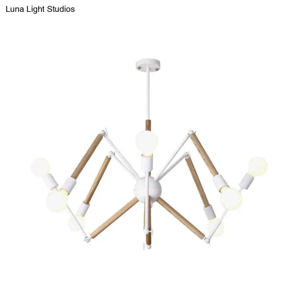 Spider Shape Suspension Light - Contemporary Metal Chandelier For Living Room (8/10/12/16-Head)