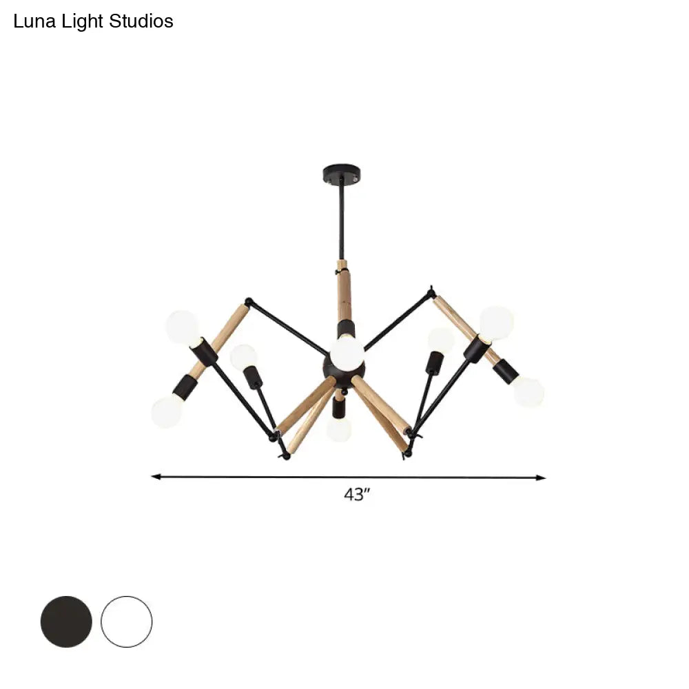 Spider Shape Suspension Light - Contemporary Metal Chandelier For Living Room (8/10/12/16-Head)