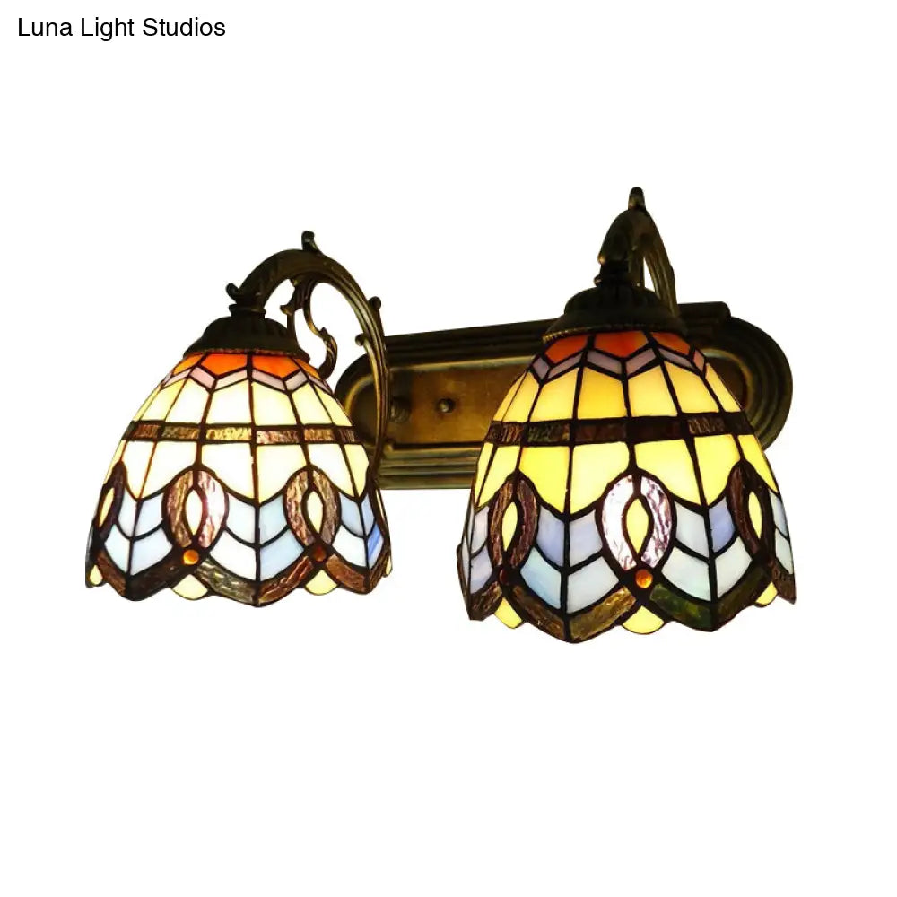 Stained Glass Vintage Wall Sconce Lamp Fixture For Bedroom Lighting