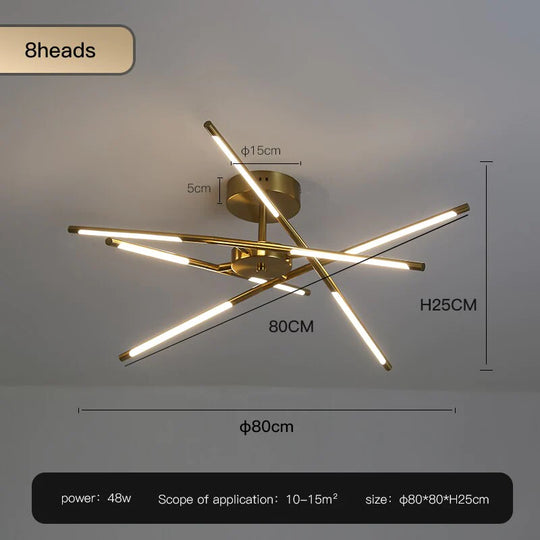 Starbeam Modern Chandelier C Golden 8 heads / Warm light