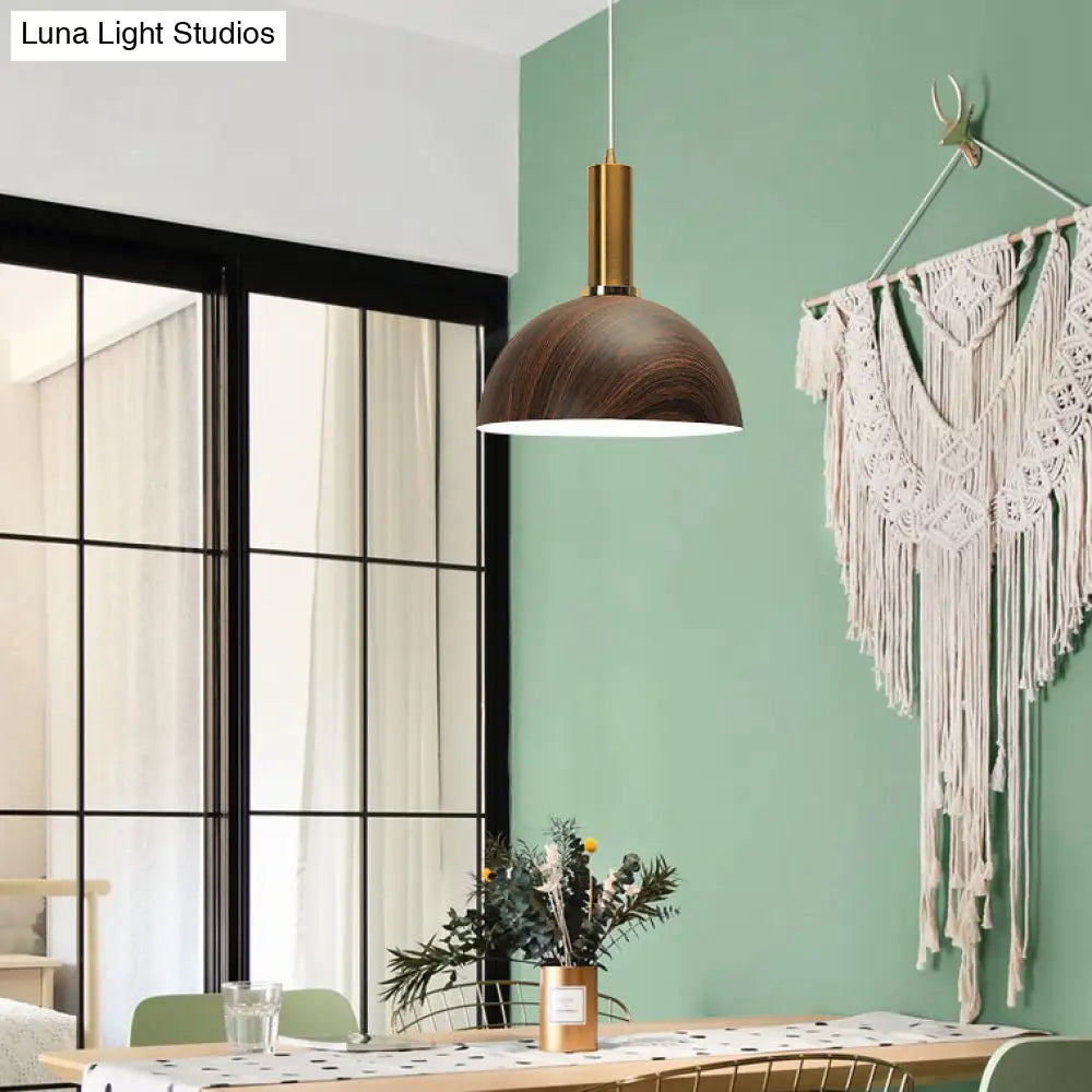 Stylish Wood Pendant Light For Bedroom Or Porch - Small Brown And Modern