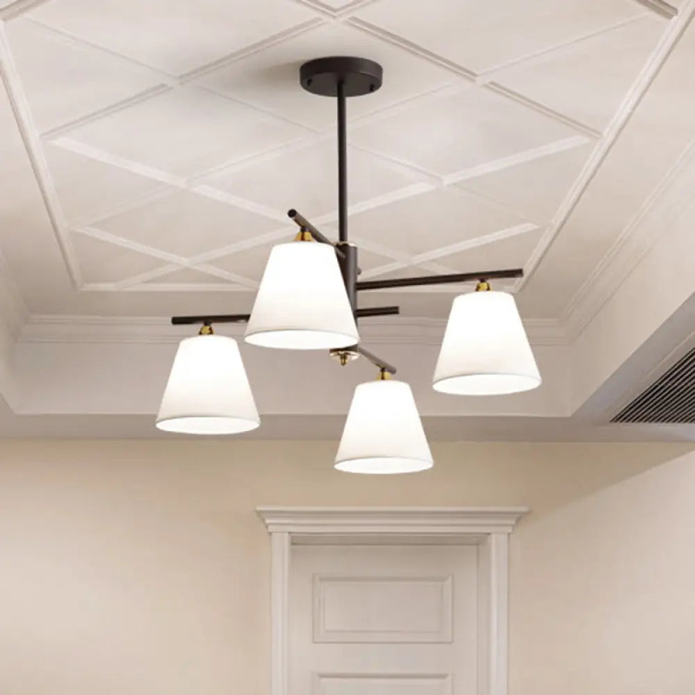 Tapered Hanging Chandelier - Traditional Pendant Light For Living Room With Fabric Shades Available
