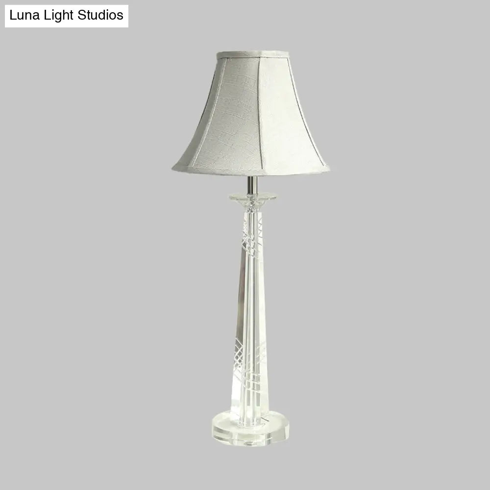 Traditional Crystal Bell Night Light In Gray Living Room Table Lamp