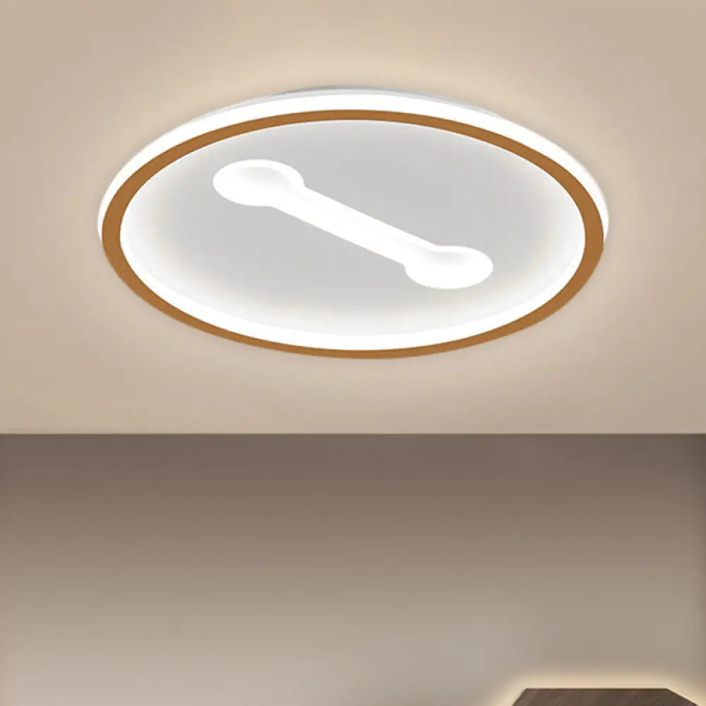 Ultra-Thin Round Metallic Flush Light Nordic Black/Gold Led Mount Fixture Warm/White 16/19.5 Dia