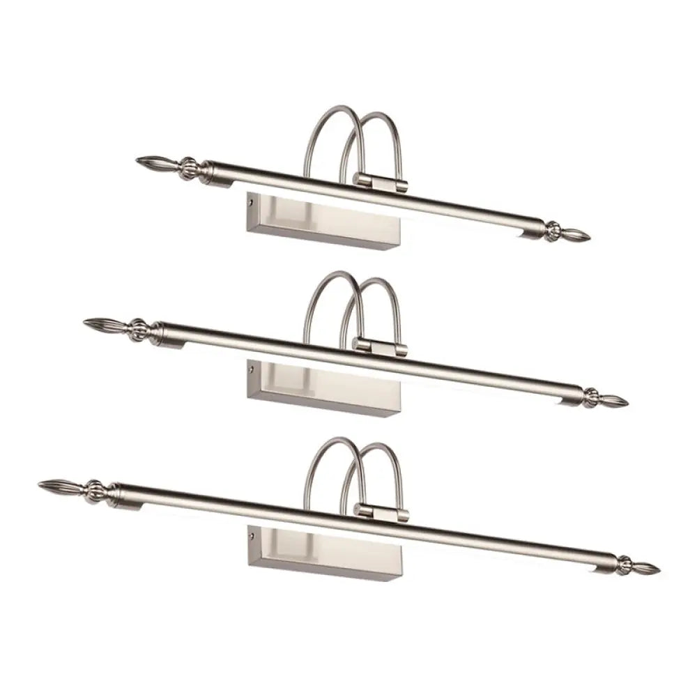 Vintage Led Rotatable Tube Wall Light For Bath Vanities - Metal Mounted Lighting Nickel / 22 White