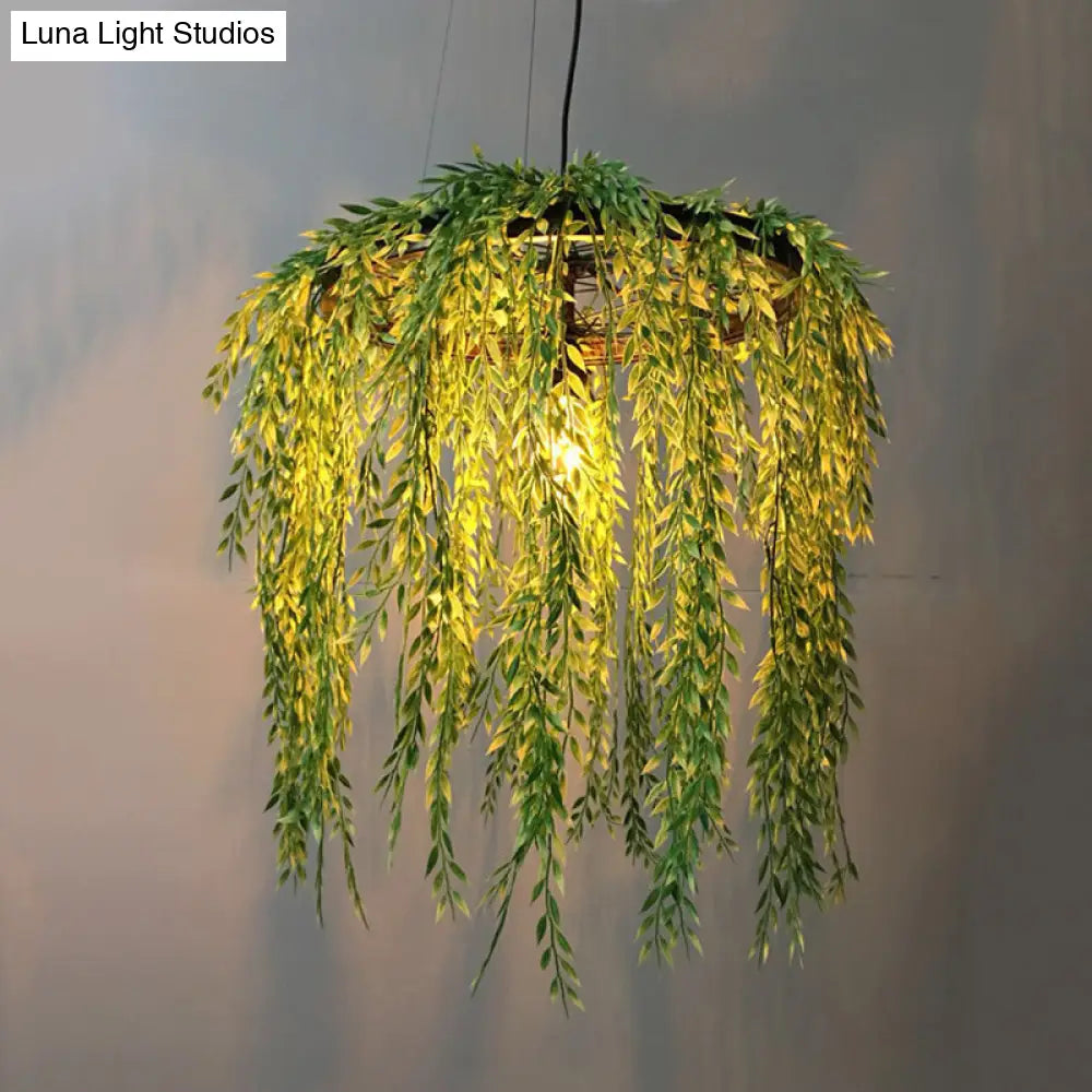 Vintage Metal 1-Head Black Led Pendant Lamp For Plant Restaurant Hanging Design With Down Lighting