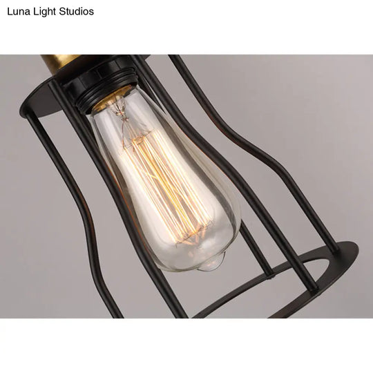 Bronze/Brass Industrial Mini Wire Cage Pendant Light For Living Room