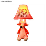 1-Head Cartoon Animal Desk Lamp For Kids Bedroom - Soft Fabric Reading Light