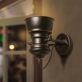 1-Head Wall Mounted Bedroom Sconce With Swivel Joint - Black Round Iron Lighting For Warehouse
