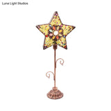 1-Light Acrylic Beaded Moroccan Night Light With Open Copper Top