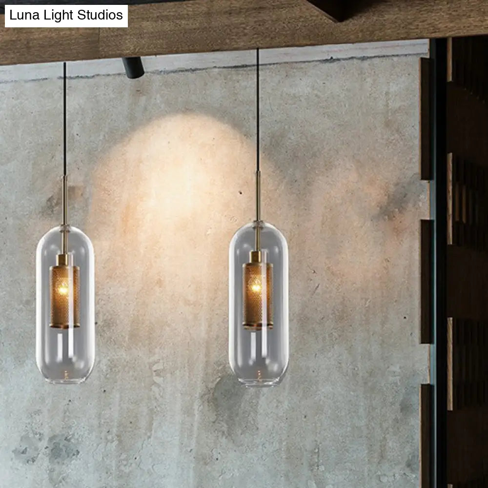 1-Light Clear Glass Shade Pendant - Simple And Stylish Hanging Light Fixture For Restaurants