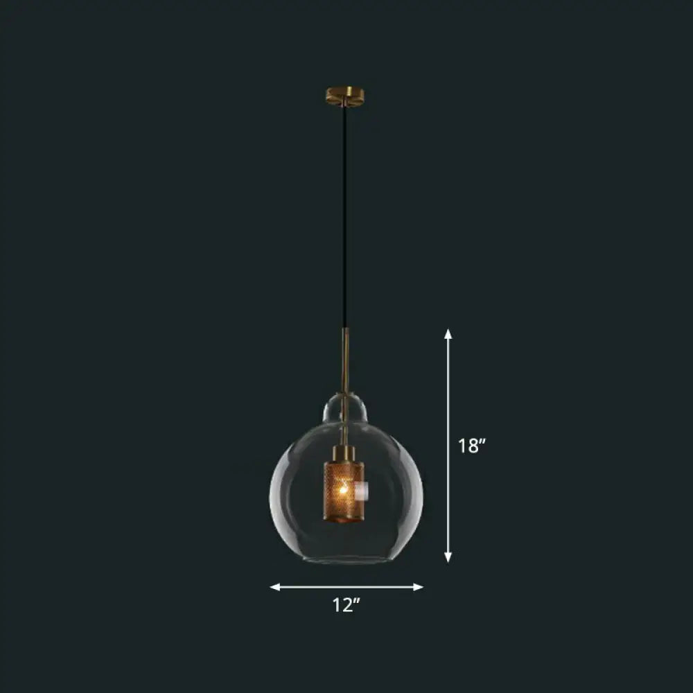1-Light Clear Glass Shade Pendant - Simple And Stylish Hanging Light Fixture For Restaurants / C