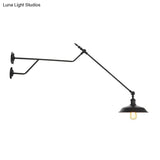 1-Light Metal Matte Black Sconce Lamp - Industrial Wall Mounted Lighting For Indoor Spaces