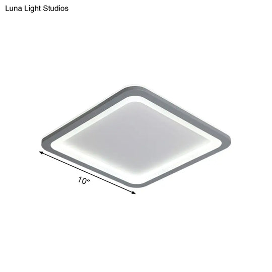 10’/14.5’/19’ Modern Style Grey Square Box Flush Light Acrylic Led Ceiling Lamp – Warm/White
