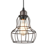 Bronze 1 Light Industrial Metal Wire Cage Pendant Lamp For Bedroom - Hanging Fixture