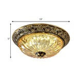 Minimalist Crystal Dome Ceiling Light Fixture - 2/3 Heads Brass Flush Mount Lamp Study Room Lighting