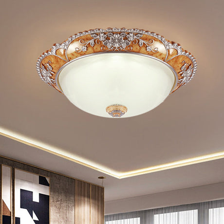 Minimalist Resin Ceiling Fixture With 2 Heads - Flush Mount Lighting For Bedroom
