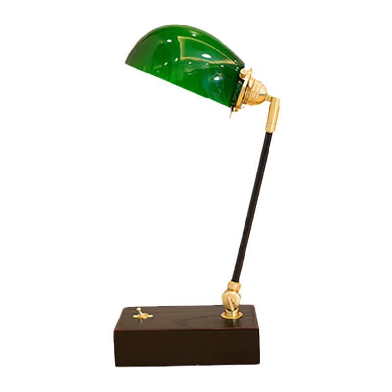 Haedus - Vintage-Style Green Glass Reading Lamp With Retro Design Perfect For