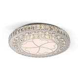 Floral Crystal Suspension Led Pendant Light For Bedroom In Stainless Steel