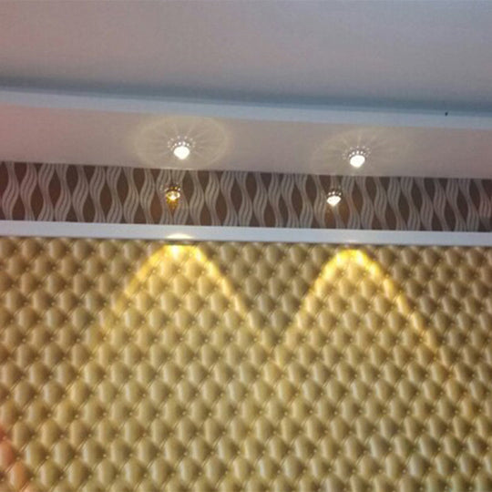 Simple Chrome Finish Led Flushmount Ceiling Light With Crystal Ball Shade - Round Metallic Flush 7