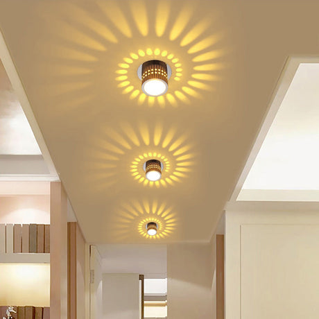 Color Changing Led Ceiling Light - Contemporary Metal Chrome Finish For Corridor / 7