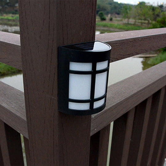 Retro Semi-Cylinder Flush Wall Sconce With Rhombus/Rectangle/Trellis Cage - Black