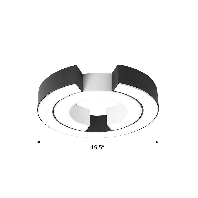 Sleek Black Double C Shaped Led Ceiling Mount Light Fixture For Office In Warm/White